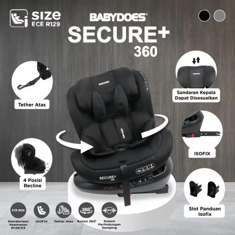 Babydoes Baby Carseat Secure+360. LIKE NEW!