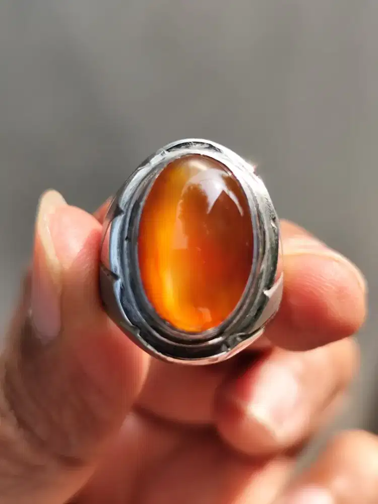 029 Orange supreme chalcedony pacitan fenomena giwang dan cat eye