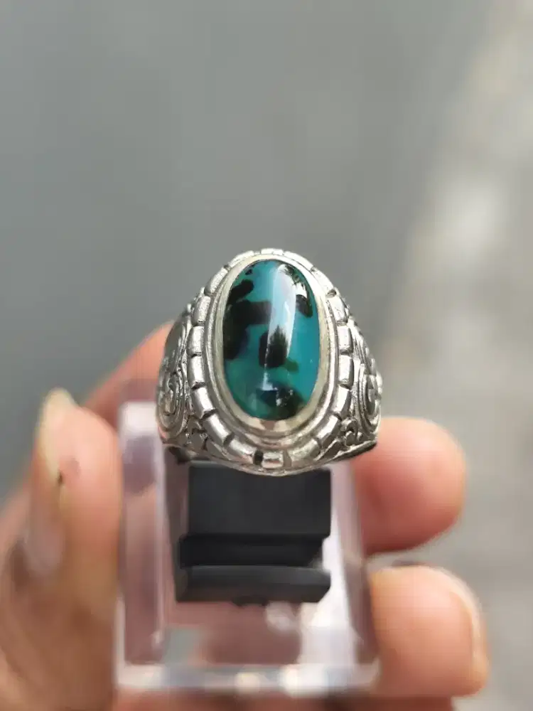 030 Batu Bacan Doko Majiko dim 14*8*7 ring alpaka SJ 7,5