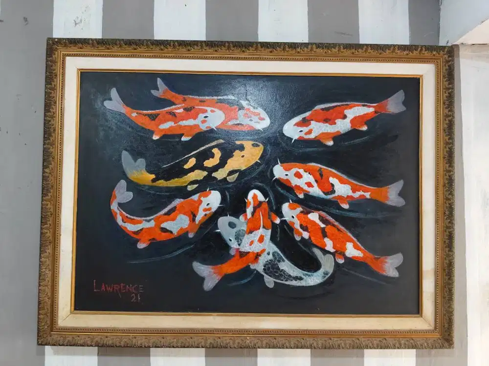llukisan cat minyak ikan koi