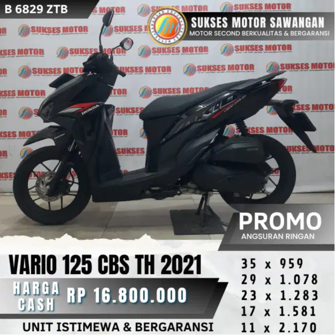ISTIMEWA HONDA NEW VARIO 125 CBS TH 2021 HITAM MULUS BISA CASH KREDIT