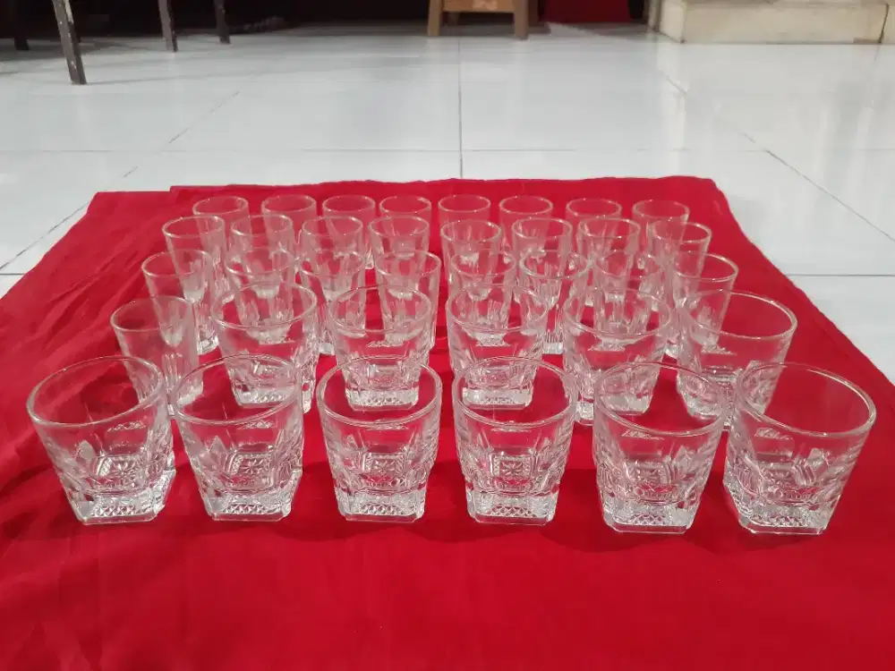 Gelas Kaca Wiski / Rock Glass & Gelas Sloki & Gelas Belimbing Jadul