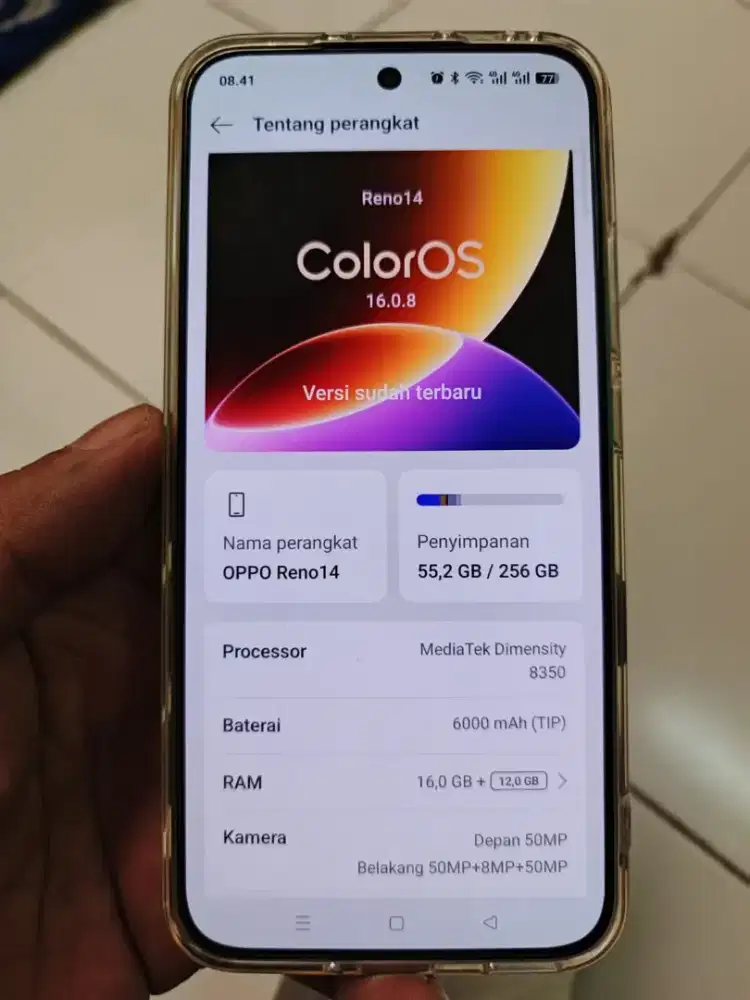 Oppo reno 14 16/256 fullset mulus rom china beacukai