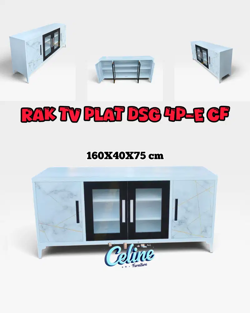 Rak TV / Meja TV / Buffet TV Plat metal 160 cm