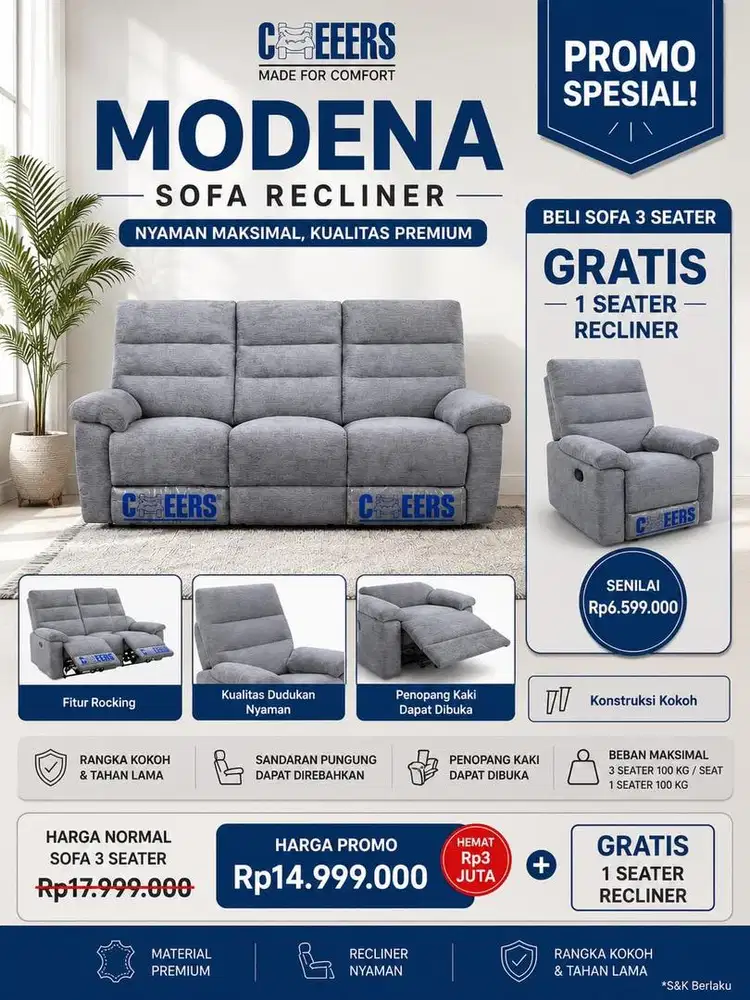 Sofa set 3 seater FREE 1 seater