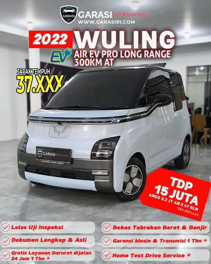 ‼️TDP 10 JT Wuling Air EV Pro Long Range 300 At 2022