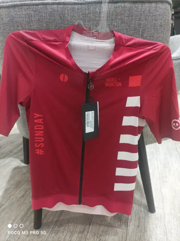 Jersey roadbike skull monton sunday red purple size M asia