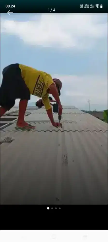 Atap bocor kanopi atap baja ringan terpasang