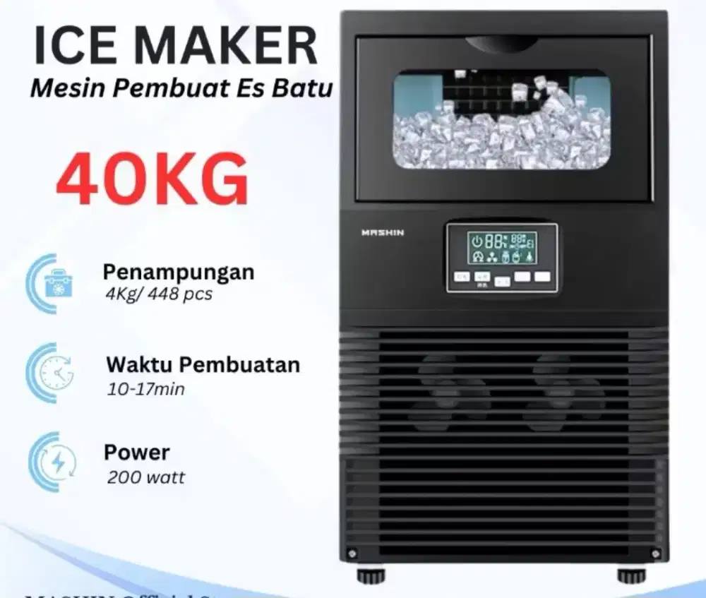 Mesin pe.buat es (ice maker) kapasitas 40 kg