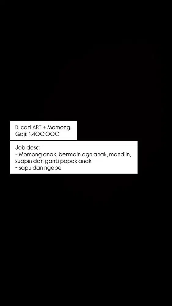 Dicari ART + Momong