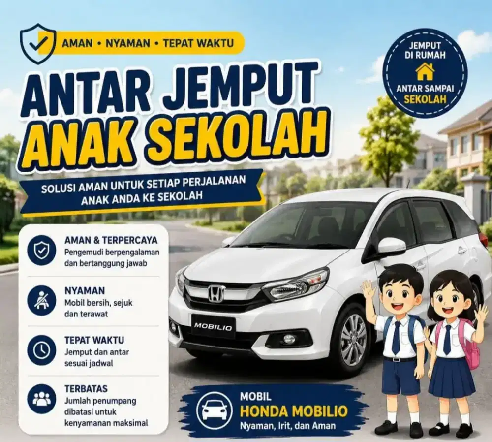 Jasa antar jemput SEKOLAH dan les