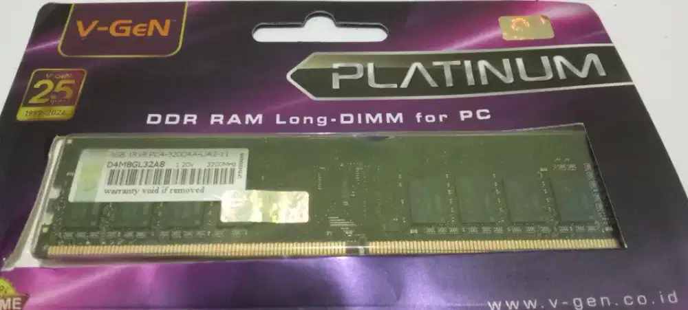 Ram pc 8GB ddr4 Vgen Platinum Long Dim LikeNew