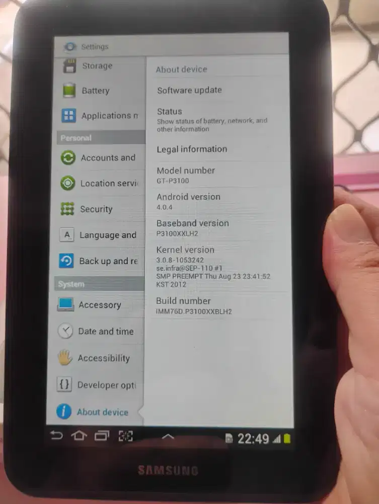 Samsung tab 2 7 inch P3100