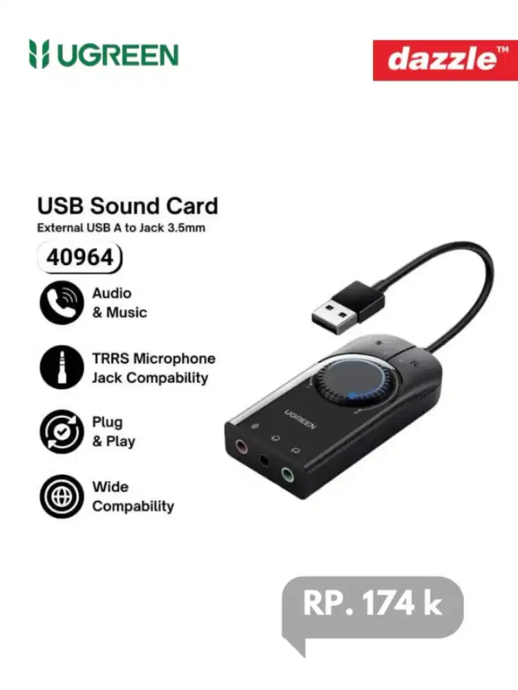 USB SOUND CARD JACK 3,5 UGREEN
