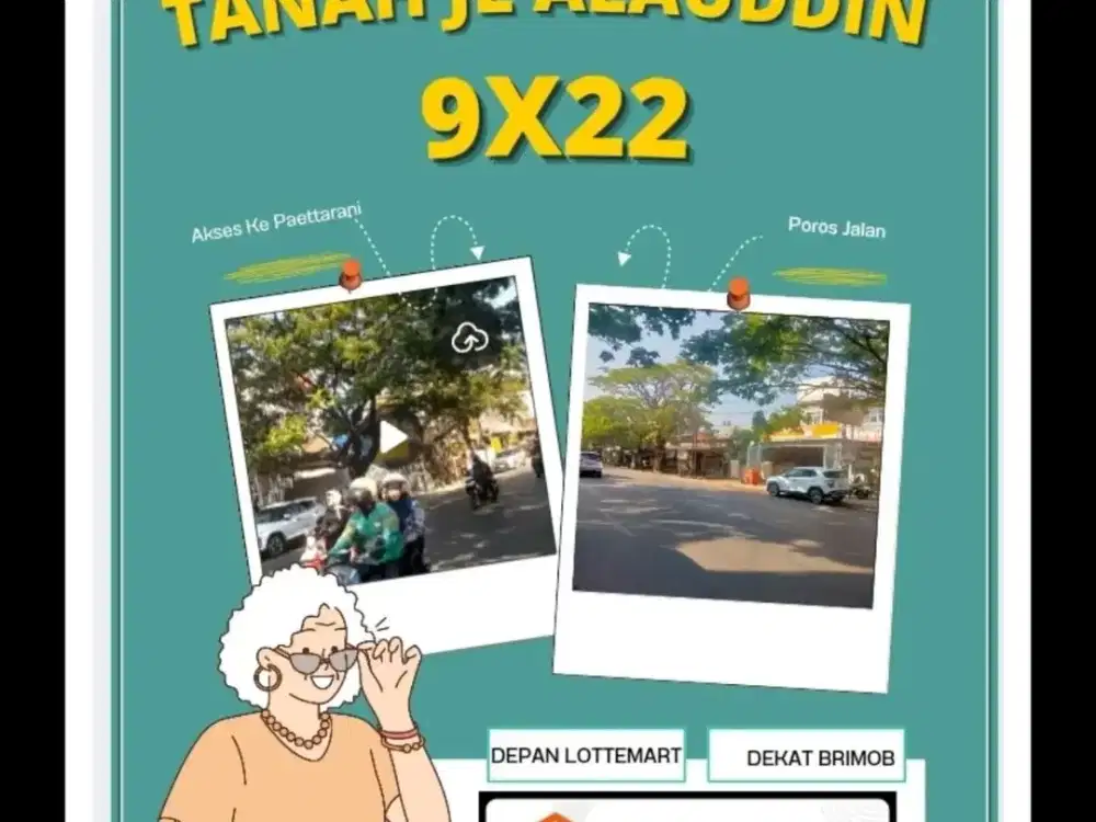 Tanah Jl Alauddin 9X22 Depan Lottemart  Dekat BRIMOB  Cocok Warkop Cocok Kantor Cocok Rumah