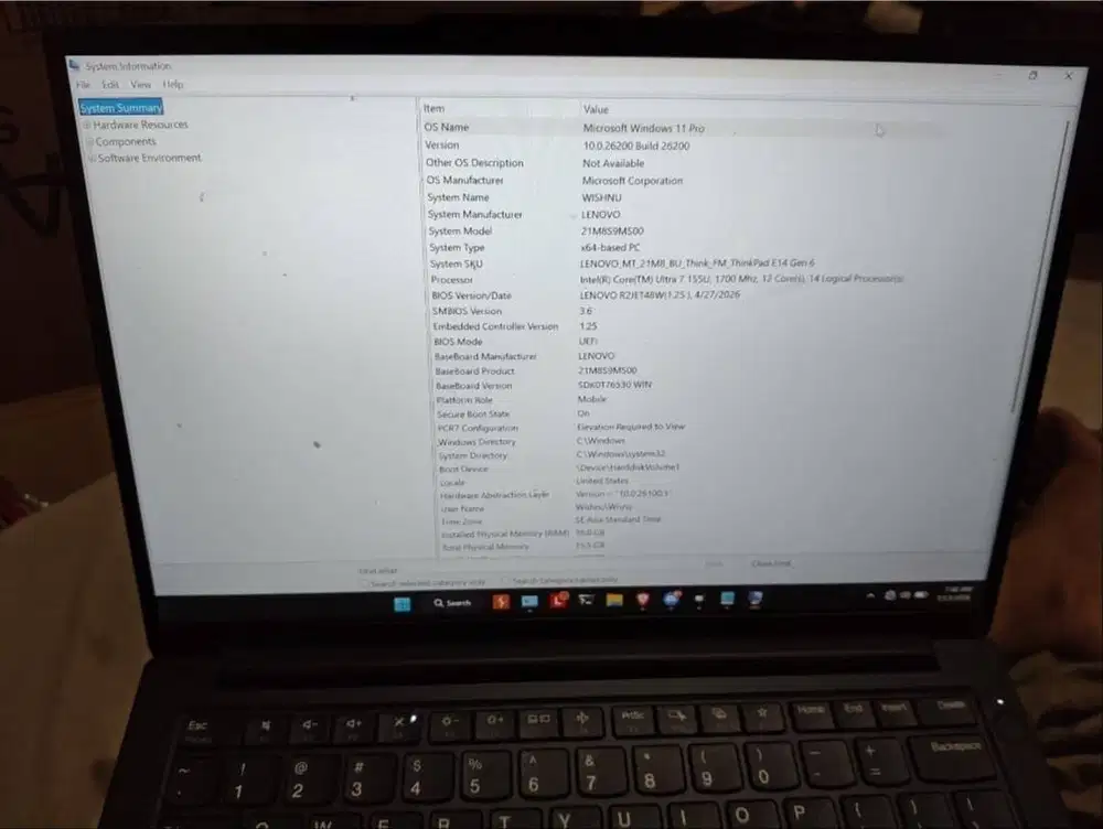 Dijual Lenovo ThinkPad E14 6th Gen Siap Pakai