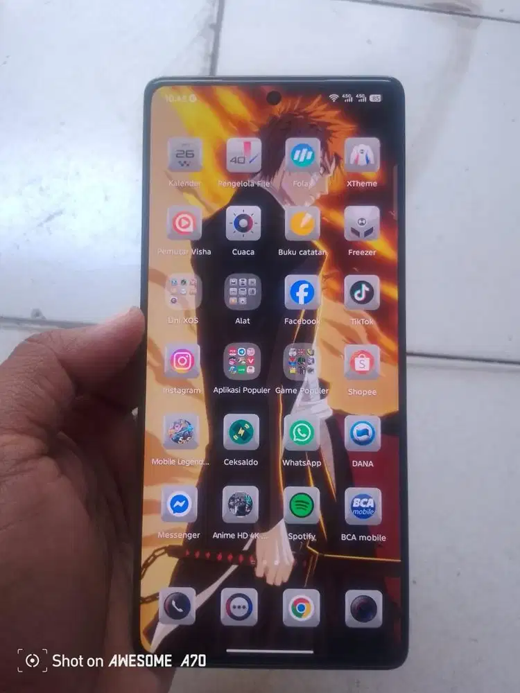 BU hp infinix note 40 8+8/256 lcd masih ori sidik jari on dilayar