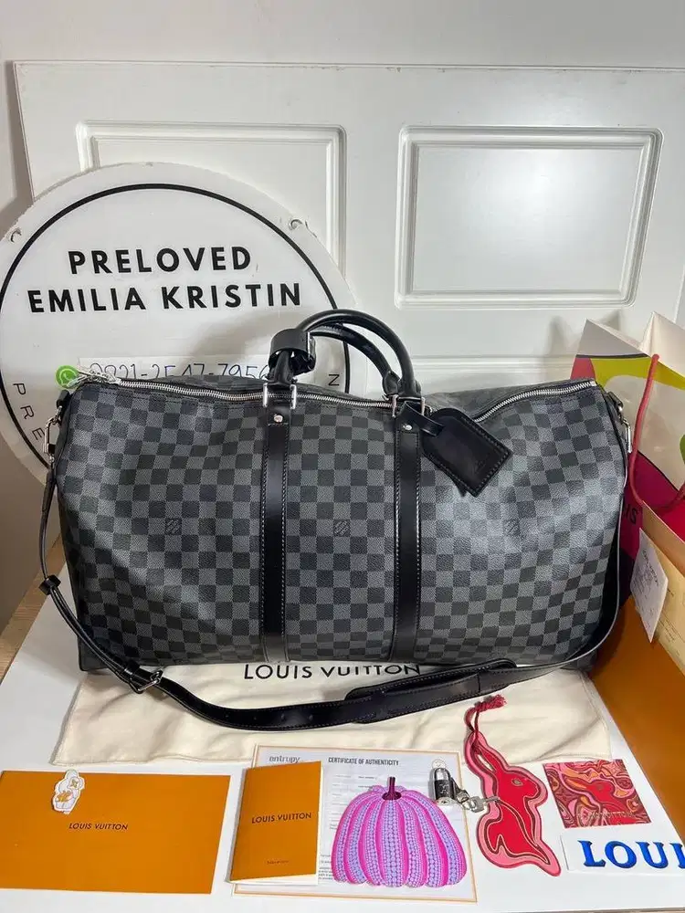 preloved Keepall Bandoulière 45 Damier Graphite Canvas