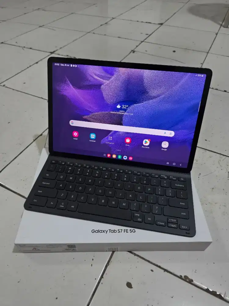 Samsung Tab S7 FE 5G 6/128gb Lengkap Normal