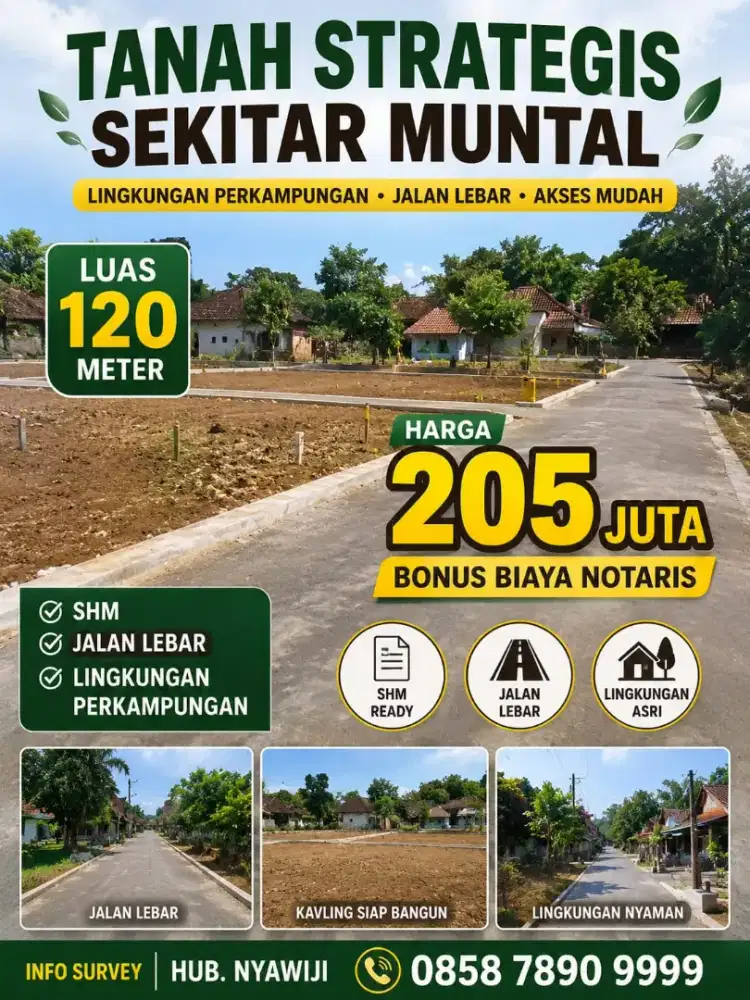 Tanah bagus siap bangun rumah lingkungan hidup akses mudah diSemarang