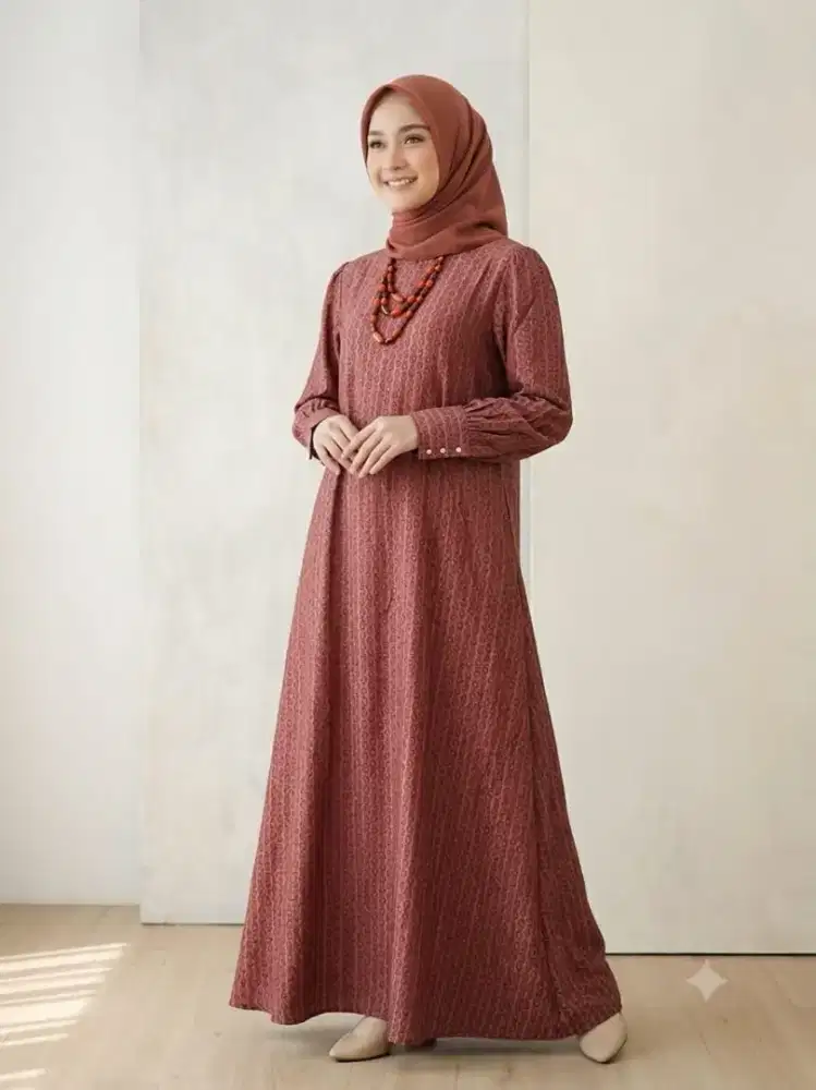 Gamis Bahan Viscose Jaquard