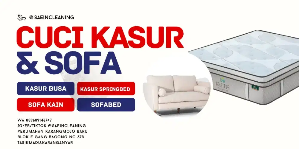 Jasa cuci dan vacum kasur/sofa