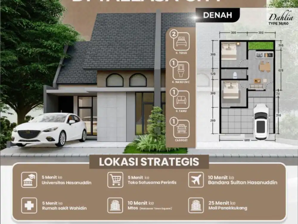 Rumah Termurah Harga 600 Jutaan Di Tallasa City Makassar