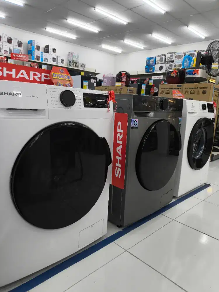 Cicilan mesin cuci Sharp 8KG ES-FL1480MWX INVERTER