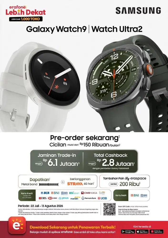 PRE ORDER SAMSUNG GALAXY WATCH 9 ( PROMO CICILAN BUNGA 0% )