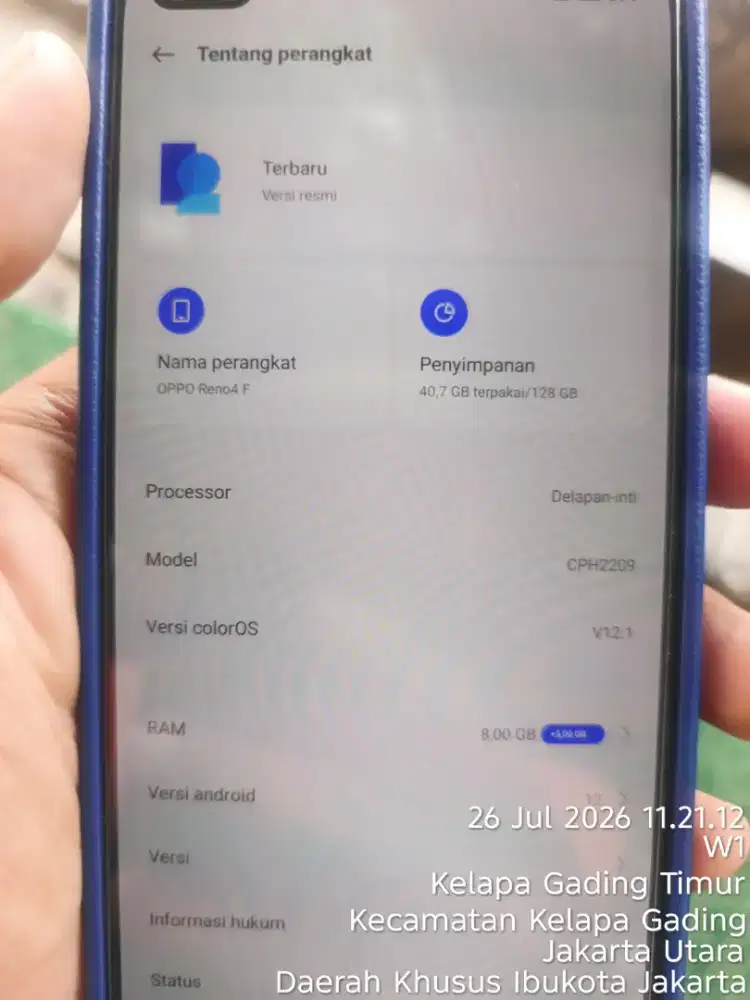 Oppo Reno F4 ram 13 /128