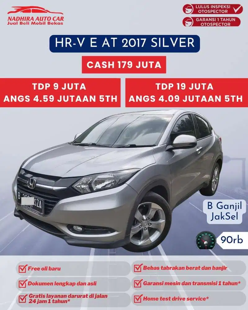 Angsuran 4 Jutaan HR-V E AT 2017 Silver