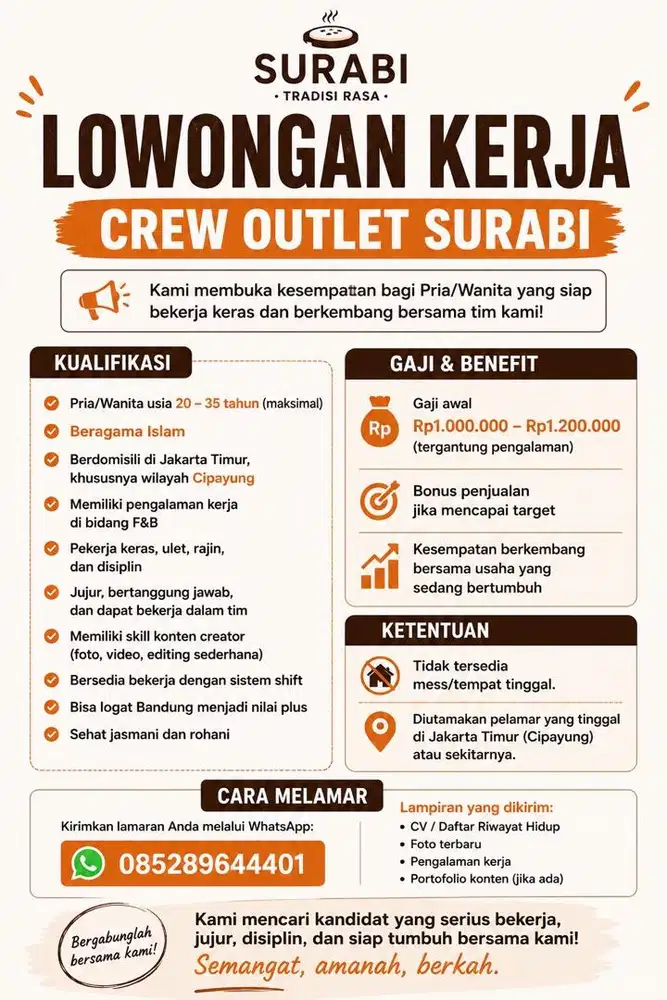 Lowongan Crew Surabi