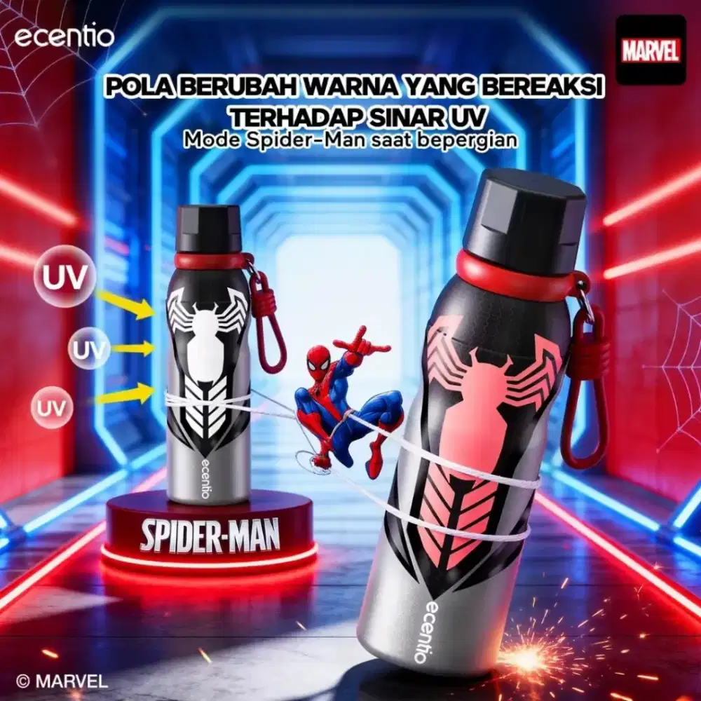 [Marvel Series] ecentio tumbler stainless 900ml/480ml Spider Man