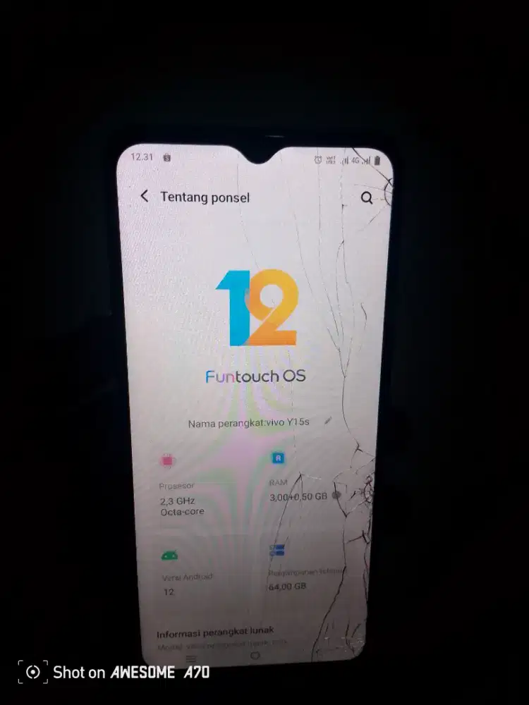 Di jual BU cepat hp Vivo Y15s, ram 3/64, hp dan casan,lokasi Jakpus.