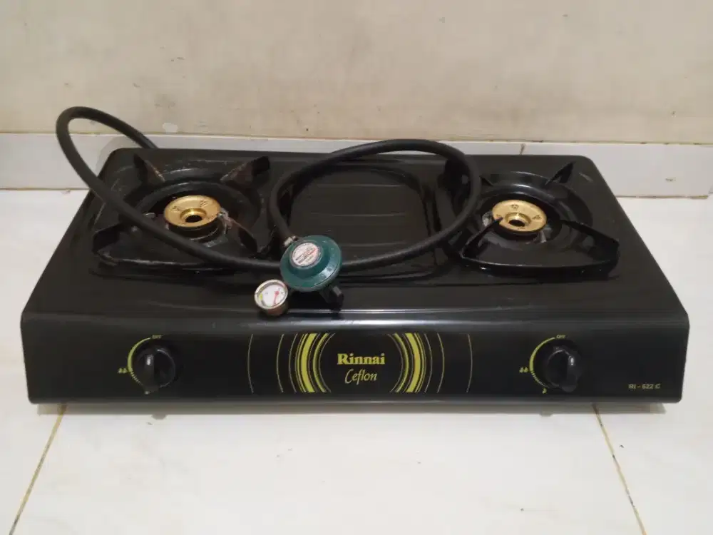 Kompo gas Rinnai 2 tungku + selang regulator