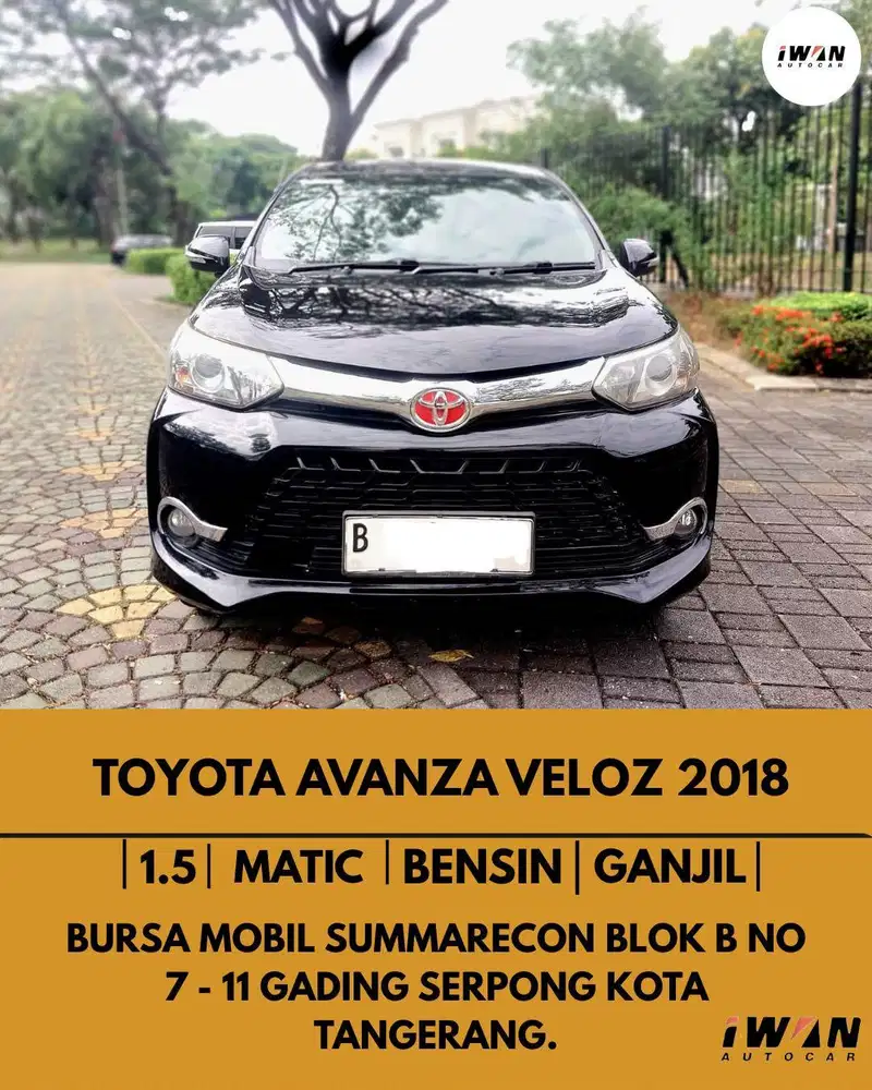 2018 TOYOTA AVANZA VELOZ 1.5 AT