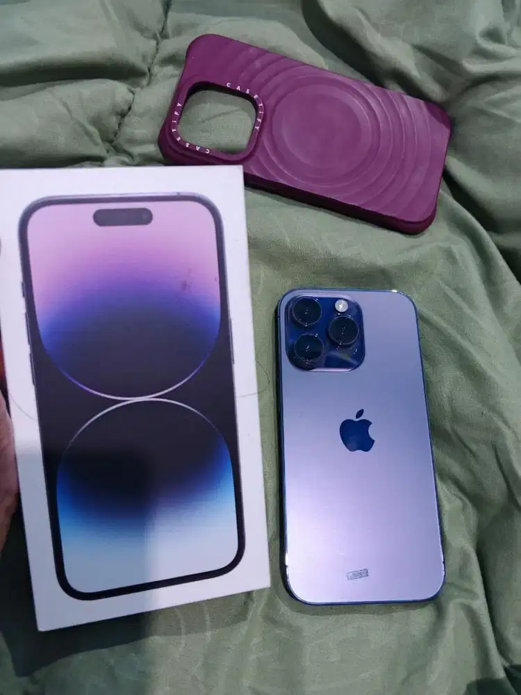 Dijual cepat Iphone 14 Pro 256 deep purple Mulus bangettttttt 100%