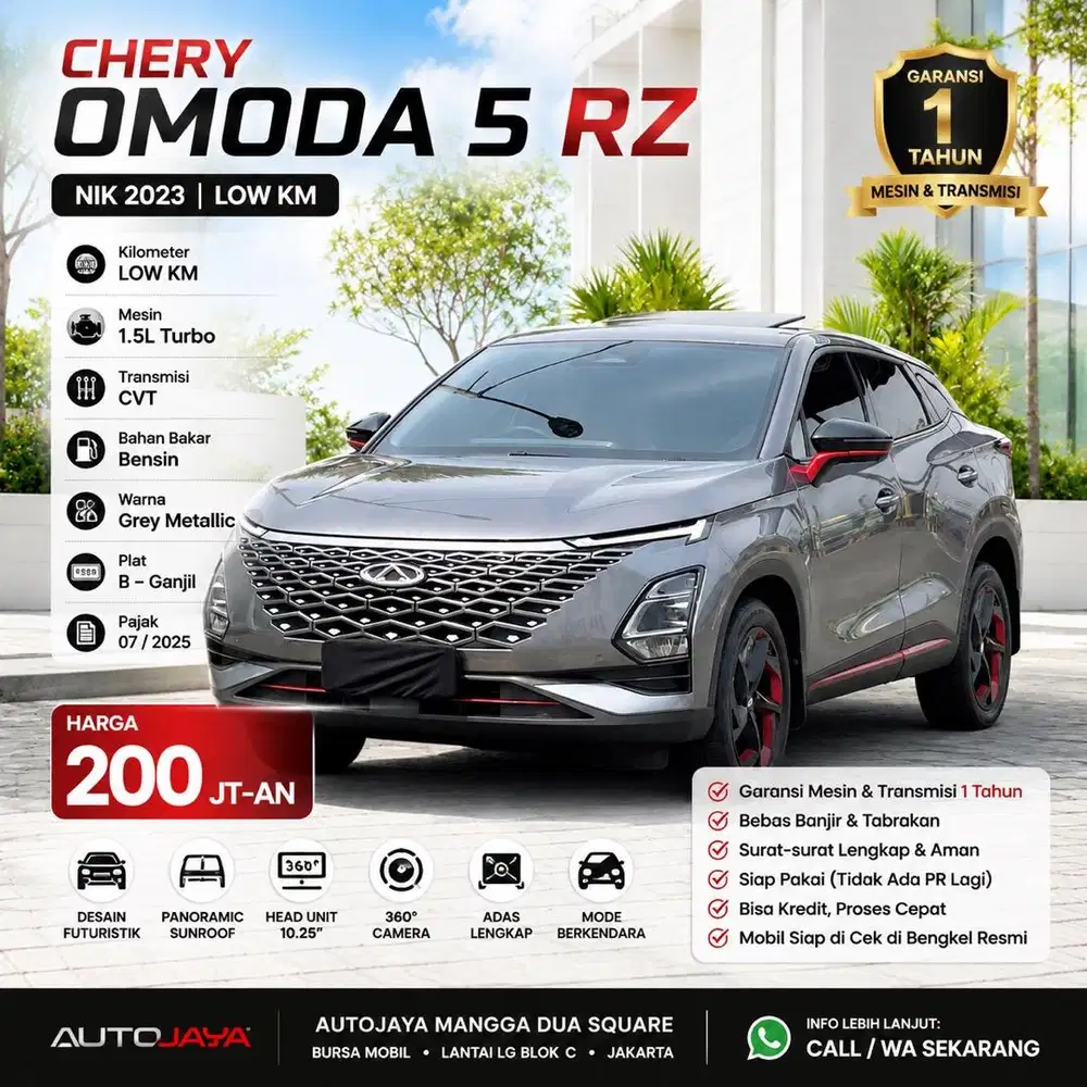 Chery Omoda RZ Panoramic 2023 Low Km Record Garansi 1 Tahun