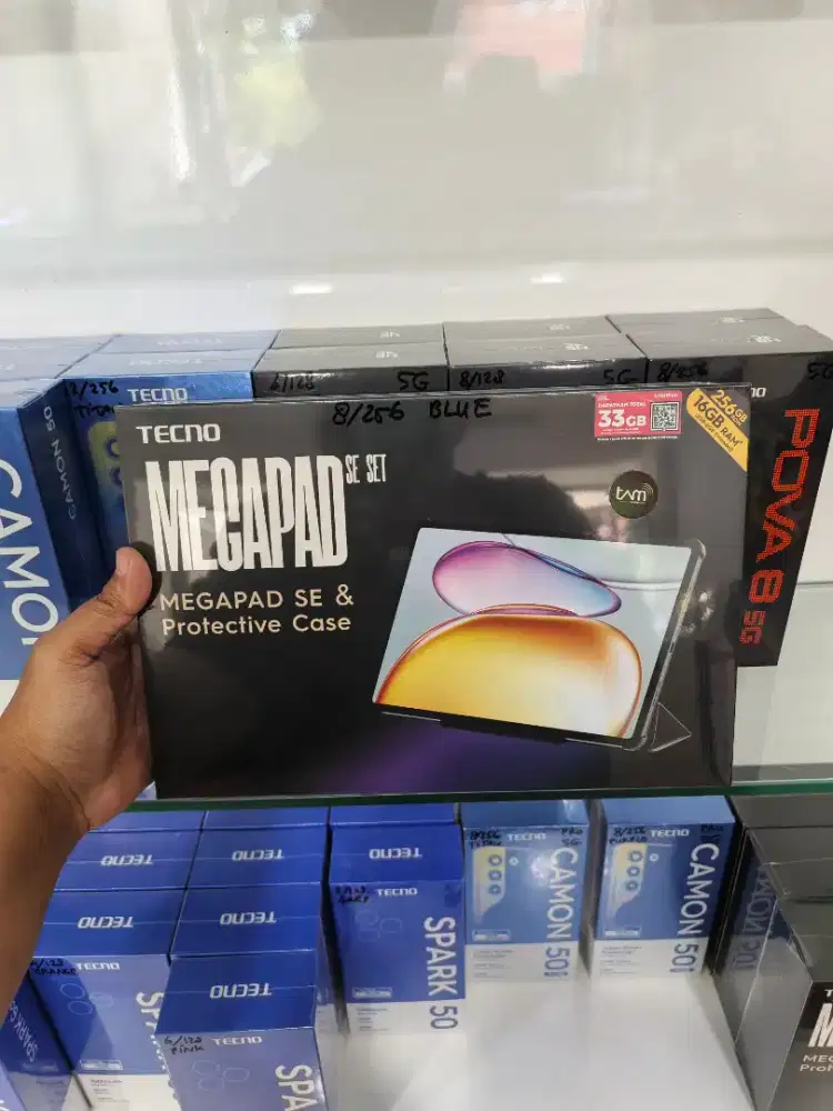 NEW MEGAPAD SE RAM 8/256 BISA SIM CARD & GRATIS FLIP COVER
