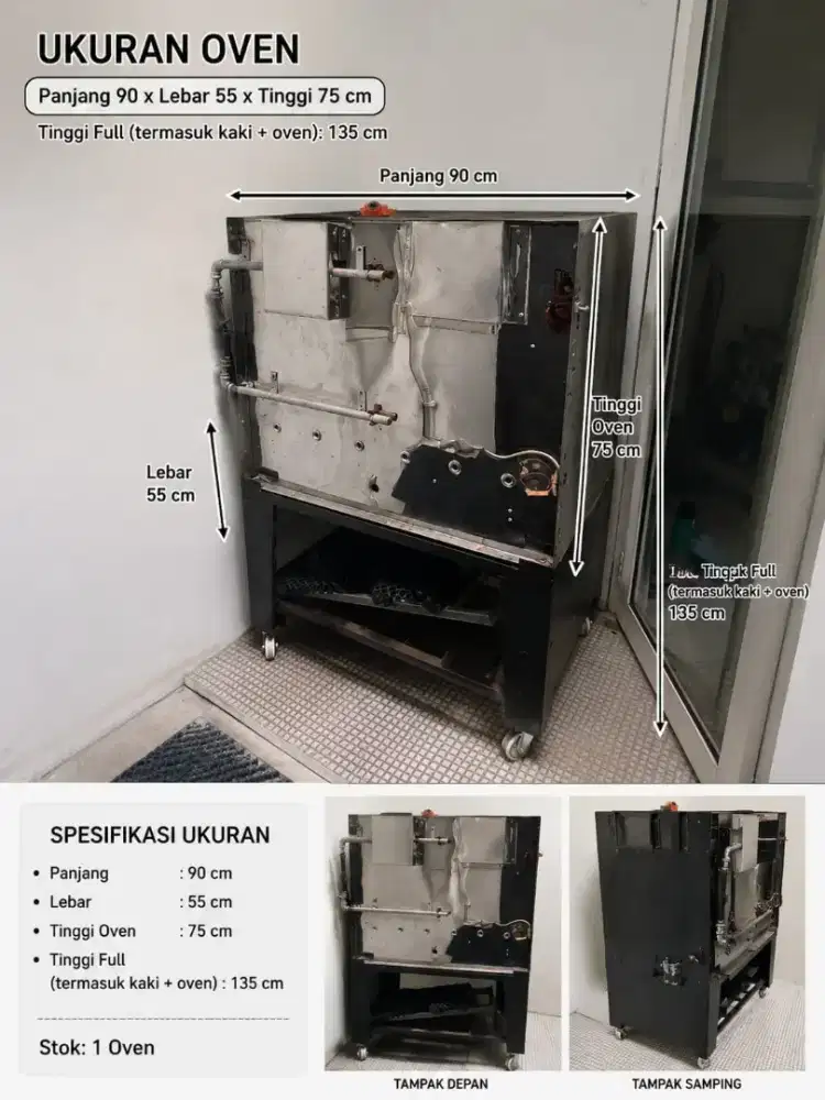 Oven 90x55x75 (P x L x T )