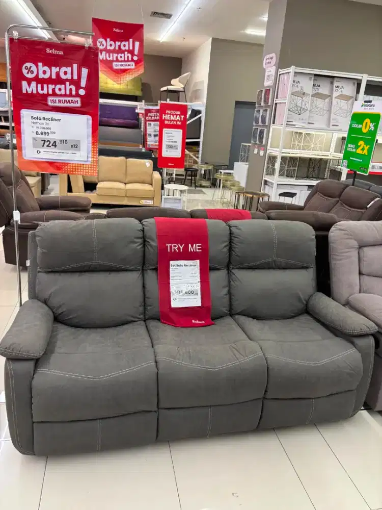 Sofa Recliner 3 Seater Nathan