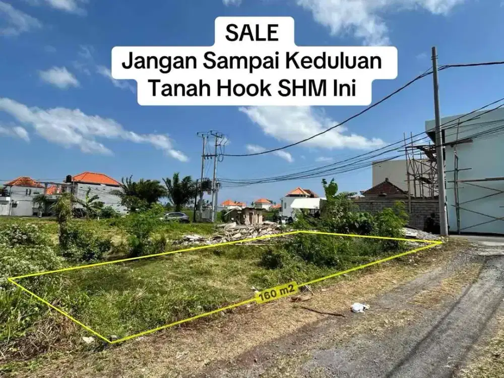 SALE Tanah Hook SHM Munggu Bantas 160 m²