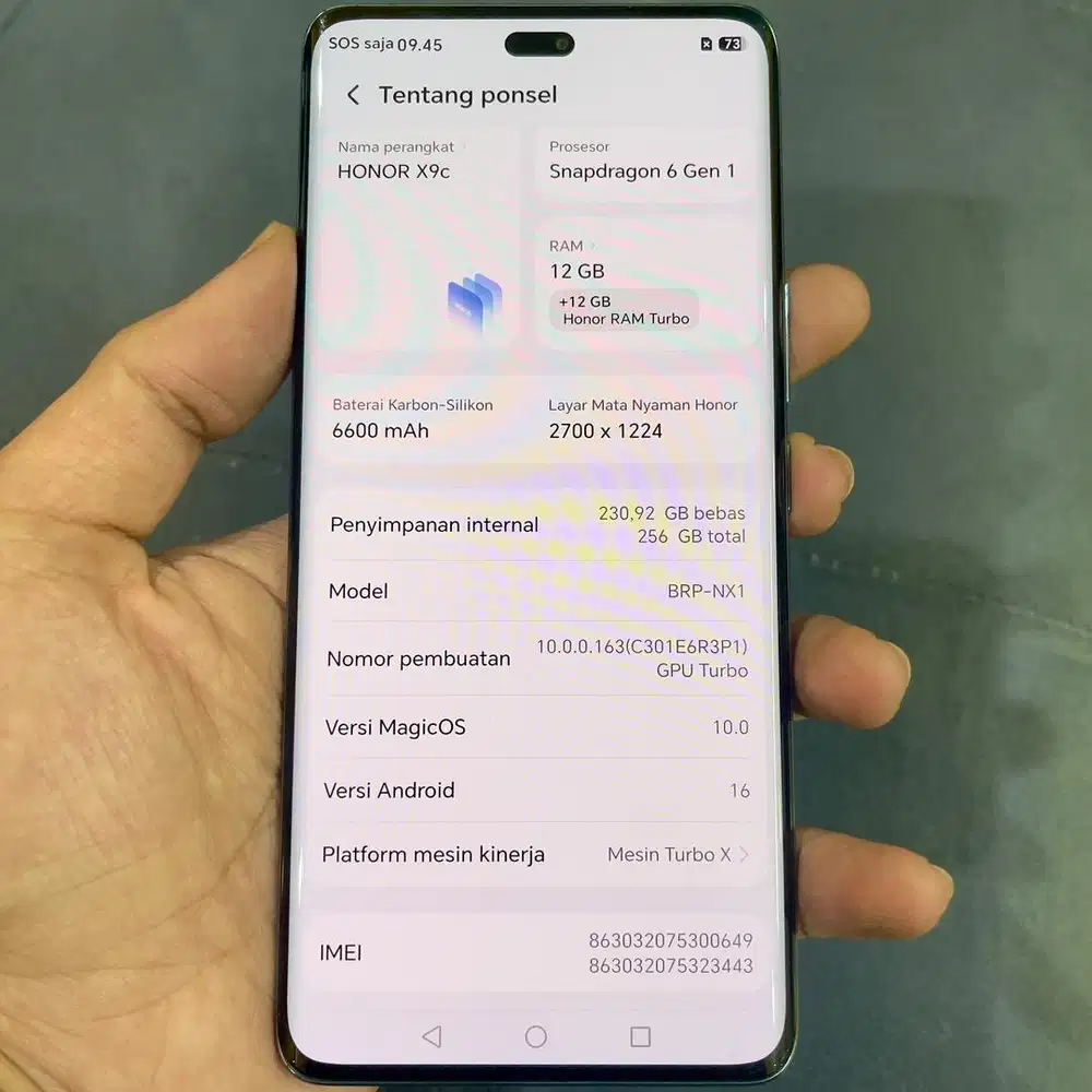Honor x9c ram 12 / 256 resmi fullset original
