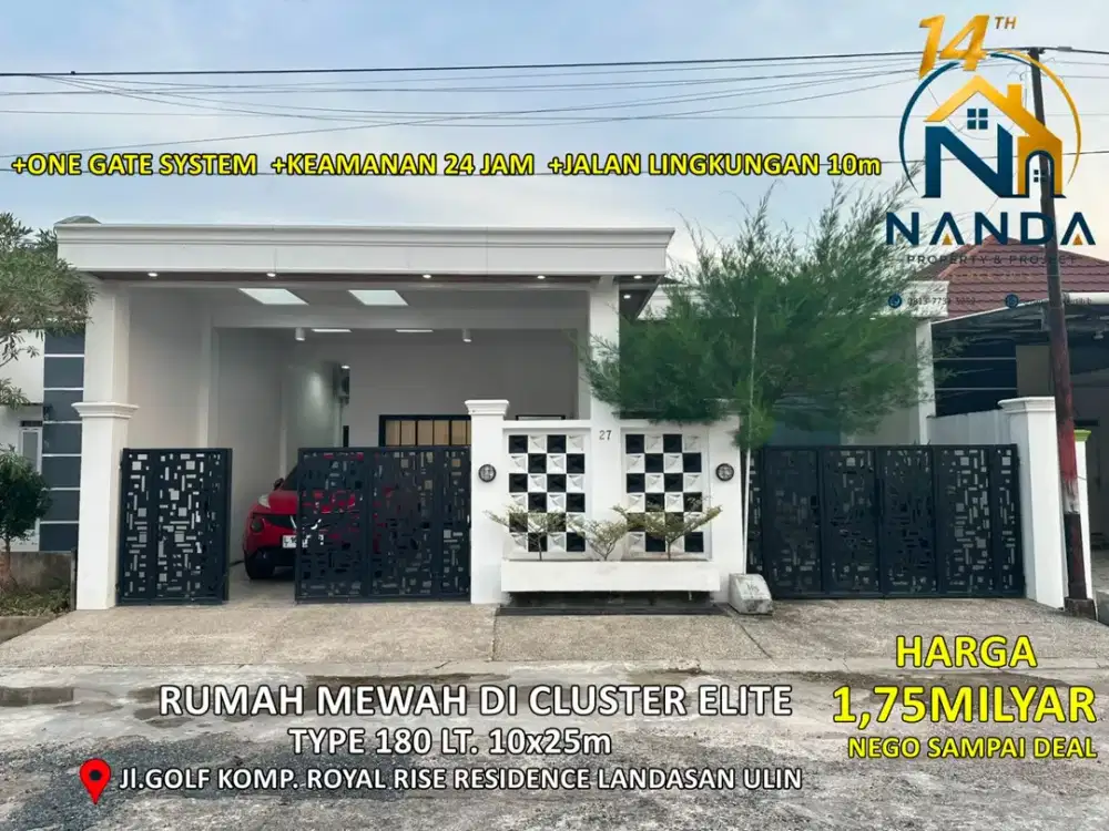 rumah mewah type 180/250m2 tinggal bawa koper di royal rise residence jl.Golf