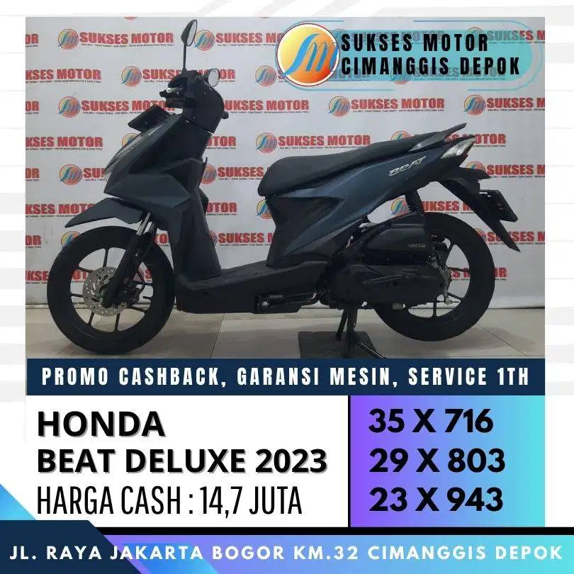 HONDA BEAT DELUX LED 2023 CASH/KREDIT DP HANYA 700 [SUKSES MOTOR]