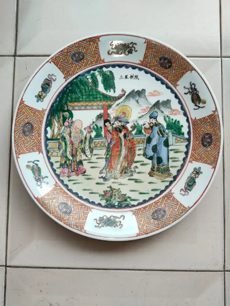 Piring antik china reproduksi pabrik