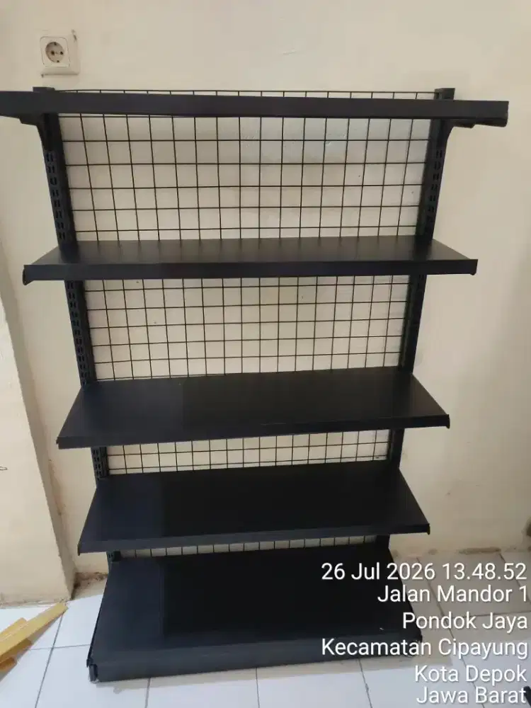 Rak Gondola Single Hitam Doff