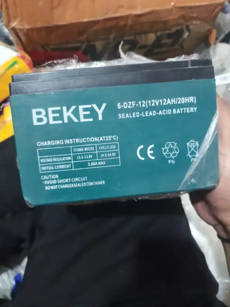Aki BARU buat motor listrik, sepeda listrik, 12v 12Ah merk BEKEY