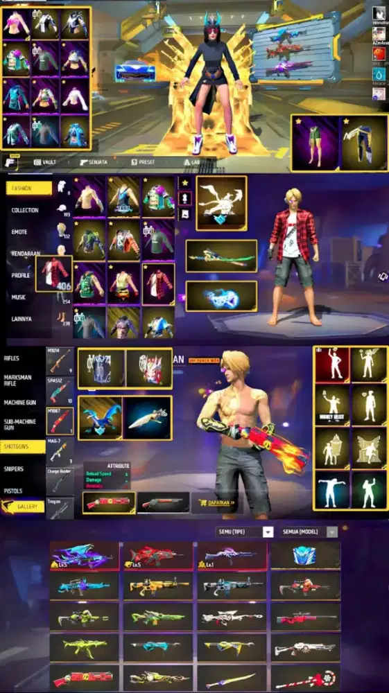 Jual akun random ff spek gacor abis