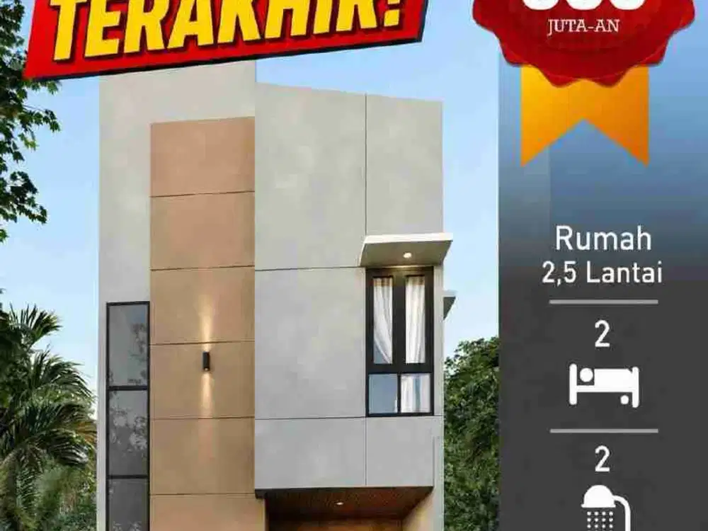 Rumah Murah 2,5 Lantai di Utan kayu Matraman Jakarta Timur Akses Motor